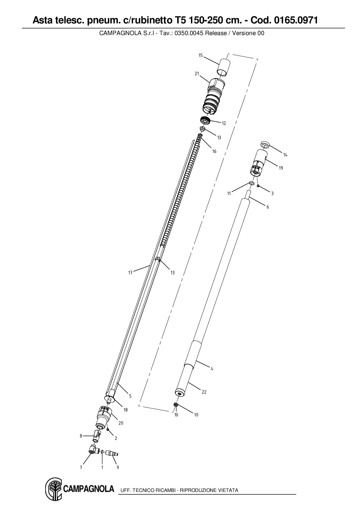 0165.0971_Asta telesc. pneum. c. rub. T5 150-250 cm.